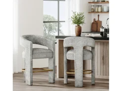Banco de bar 61x89x57 cm cinza prateado Leith LET71HG