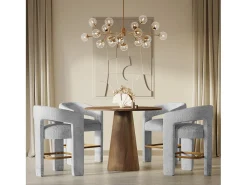 Banco de bar 61x89x57 cm cinza prateado Leith LET71HG