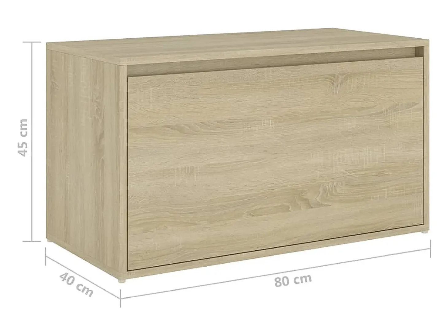 Banco de corredor 80x40x45 cm derivados madeira carvalho sonoma