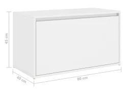 Banco de corredor 80x40x45 cm derivados de madeira branco