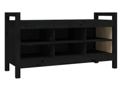 Banco de corredor 110x40x60 cm madeira de pinho maciça preto PT809290