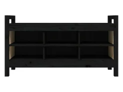 Banco de corredor 110x40x60 cm madeira de pinho maciça preto PT809290