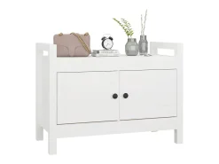 Banco de corredor 80x40x60 cm madeira de pinho maciça branco