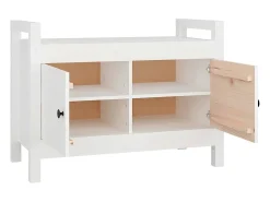Banco de corredor 80x40x60 cm madeira de pinho maciça branco