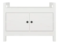 Banco de corredor 80x40x60 cm madeira de pinho maciça branco PT693254