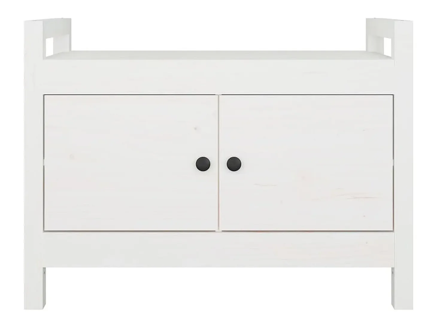 Banco de corredor 80x40x60 cm madeira de pinho maciça branco PT693254