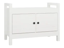 Banco de corredor 80x40x60 cm madeira de pinho maciça branco PT693254