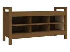 Banco de corredor 110x40x60 cm pinho maciço castanho mel PT723669