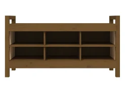 Banco de corredor 110x40x60 cm pinho maciço castanho mel PT723669