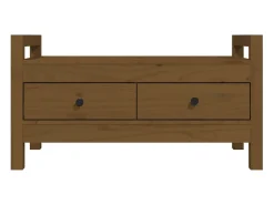 Banco de corredor 80x40x43 cm pinho maciço castanho mel