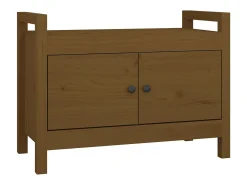 Banco de corredor 80x40x60 cm pinho maciço castanho mel PT380584