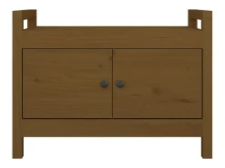 Banco de corredor 80x40x60 cm pinho maciço castanho mel PT380584