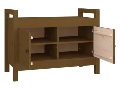 Banco de corredor 80x40x60 cm pinho maciço castanho mel PT380584