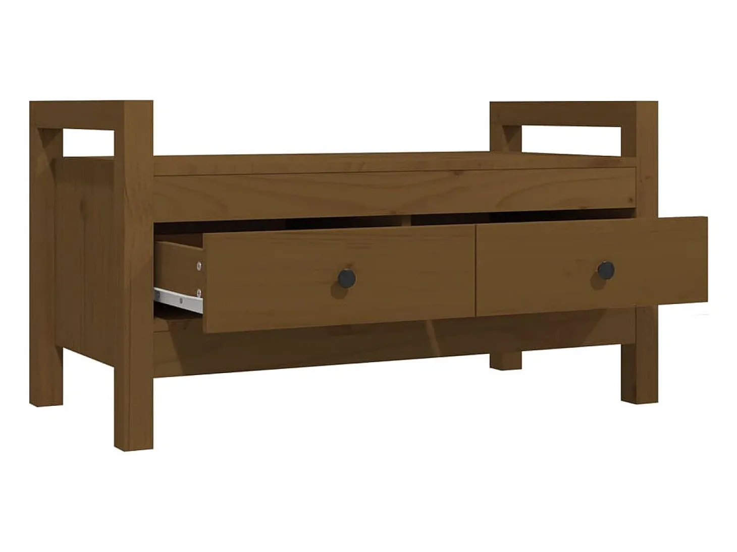 Banco de corredor 80x40x43 cm pinho maciço castanho mel PT281159