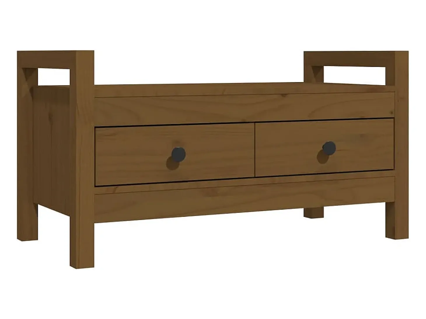 Banco de corredor 80x40x43 cm pinho maciço castanho mel PT281159