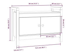 Banco de corredor 80x40x60 cm pinho maciço castanho mel