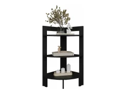Banco de melamina Riga com 3 prateleiras, preto, 80.6 cm X 38.8 cm X 38.8 cm