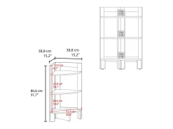 Banco de melamina Riga com 3 prateleiras , branco , 80.6 cm X 38.8 cm X 38.8 cm