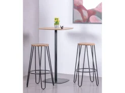 Banco Industrial em madeira de freixo (75cm) - Lisboa - Preto