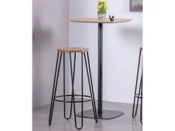 Banco Industrial em madeira de freixo (75cm) - Lisboa - Preto