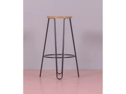 Banco Industrial em madeira de freixo (75cm) - Lisboa - Preto