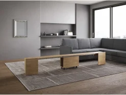 Banco inferior extensível 26x72/300 cm Evolve Carvalho Natural extensões internas