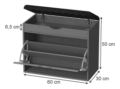 Banco para sapatos antracite 60x30x51 schufy