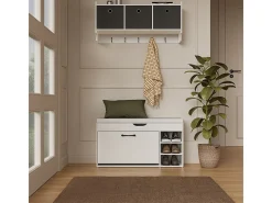 Banco para sapatos branco 90x30x50 solino