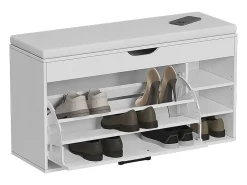 Banco para sapatos branco 90x30x50 solino