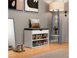 Banco para sapatos branco 60x30x45 titus