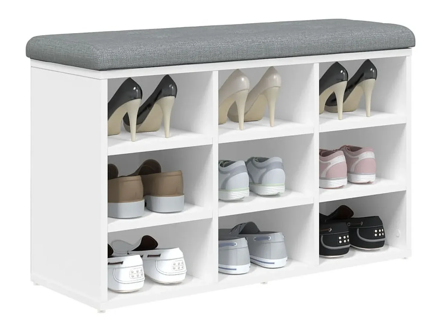 Banco para sapatos branco 82x32x50 cm madeira projetada