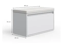 Banco para sapatos branco 80x39x45 iker