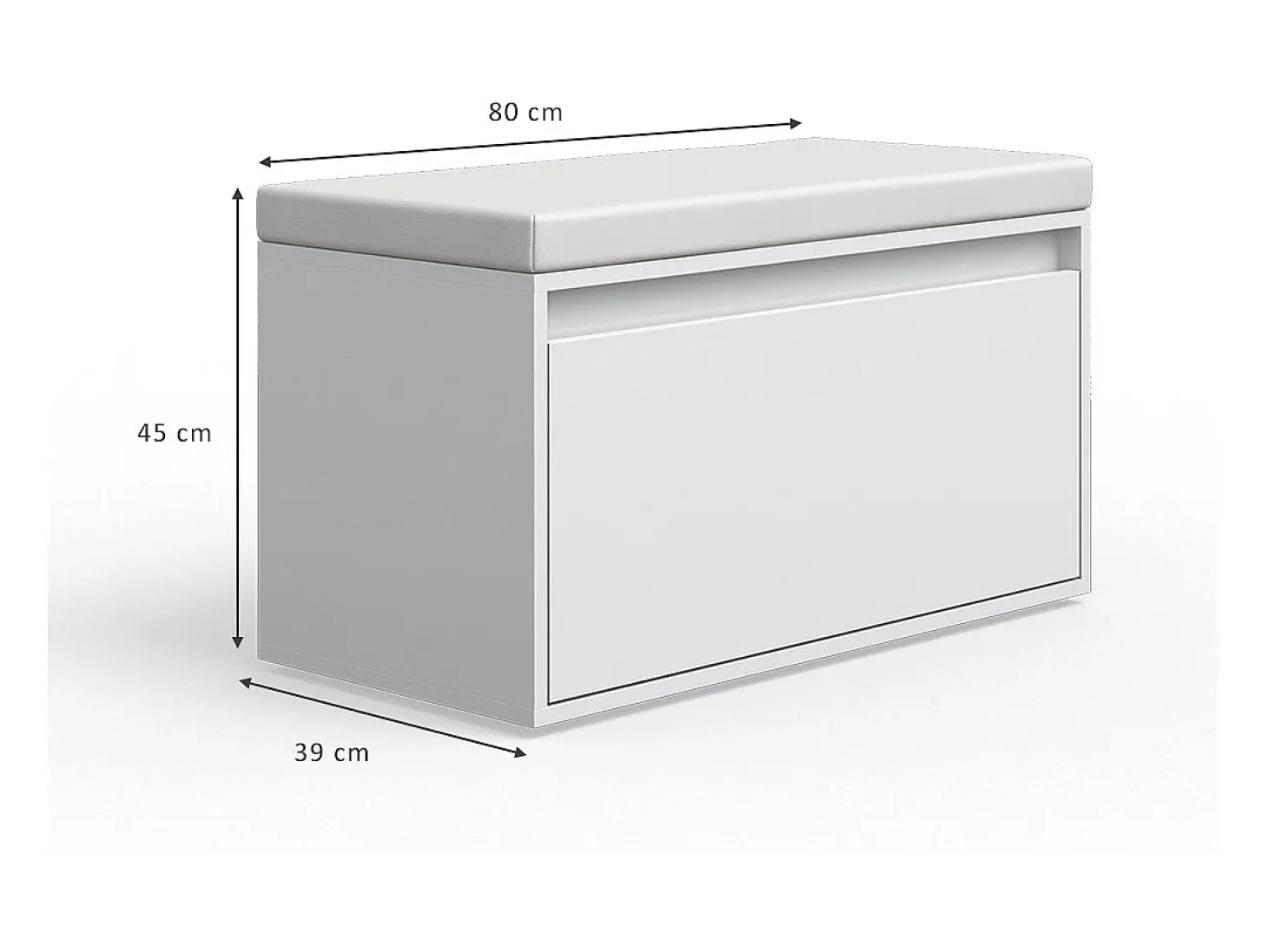 Banco para sapatos branco 80x39x45 iker