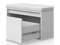 Banco para sapatos branco 80x39x45 iker