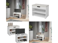 Banco para sapatos branco 60x30x45 rolfe