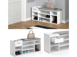 Banco para sapatos branco 101.1x29.5x45 eleon