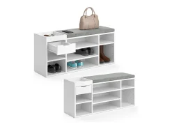 Banco para sapatos branco 101.1x29.5x45 eleon