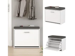 Banco para sapatos branco 60x30x49.5 georg