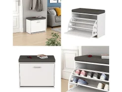 Banco para sapatos branco 60x30x49.5 georg