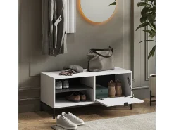 Banco para sapatos branco 100x40x45 eliza