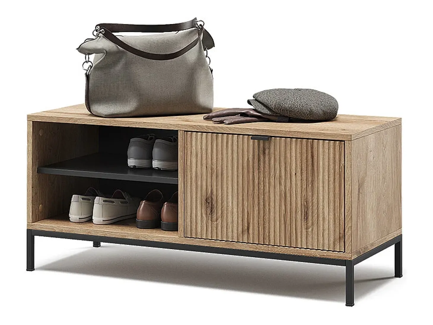 Banco para sapatos carvalho viking 100x40x45 eliza