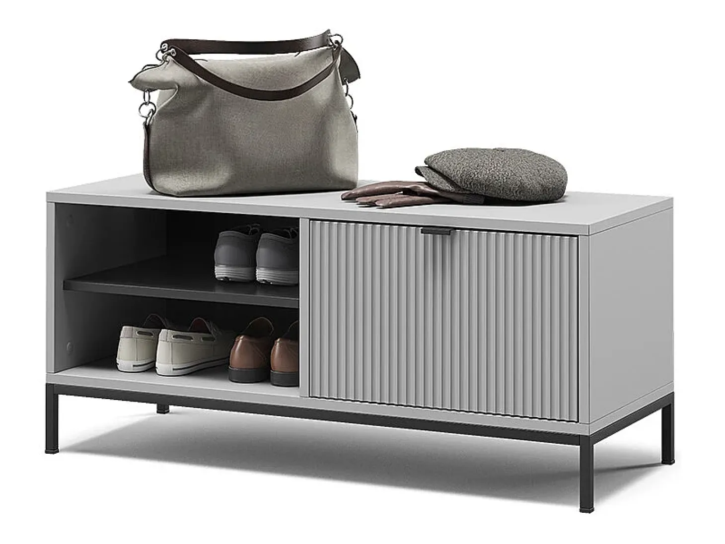 Banco para sapatos cinza 100x40x45 eliza