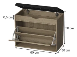 Banco para sapatos sonoma 60x30x51 schufy