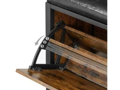 Banco para Sapatos 80x30x51 cm preto vintage castanho