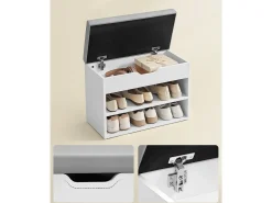 Banco para sapatos 30x60x44 cm branco