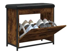 Banco sapateira c/ gaveta articulada 62x32x56cm carvalho fumado
