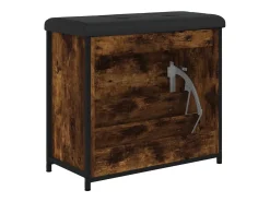 Banco sapateira c/ gaveta articulada 62x32x56cm carvalho fumado