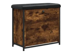 Banco sapateira c/ gaveta articulada 62x32x56cm carvalho fumado