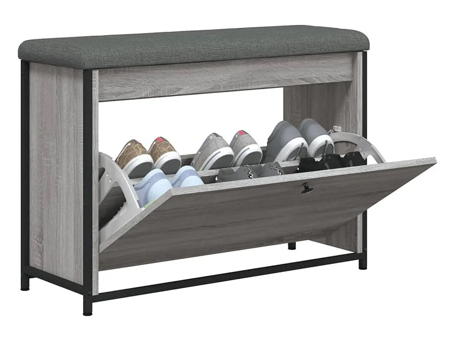 Banco sapateira c/ gaveta articulada 82x32x56cm cinzento sonoma