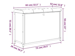 Banco sapateira c/ gaveta articulada 82x32x56cm cinzento sonoma